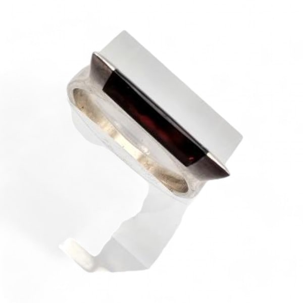 Dark Amber Sterling Silver Ring Sz. 8.25 2.8 G (1 of 4)