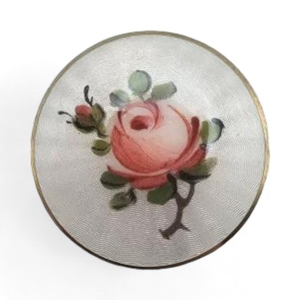 Norway SV Guilloche Enamel Sterling Silver Rose Brooch 7.8 G (1 of 3)