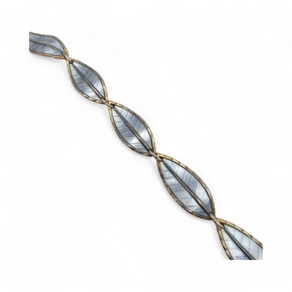 Norway H Ivar T Holth Guilloche Enamel Sterling Silver Leaf Bracelet 13 G (1 of 3)