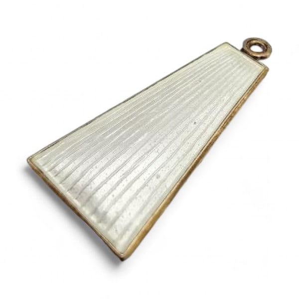 Denmark VB Volmer Bahners Guilloche Enamel Sterling Silver White Pendant 1.9 G (1 of 3)