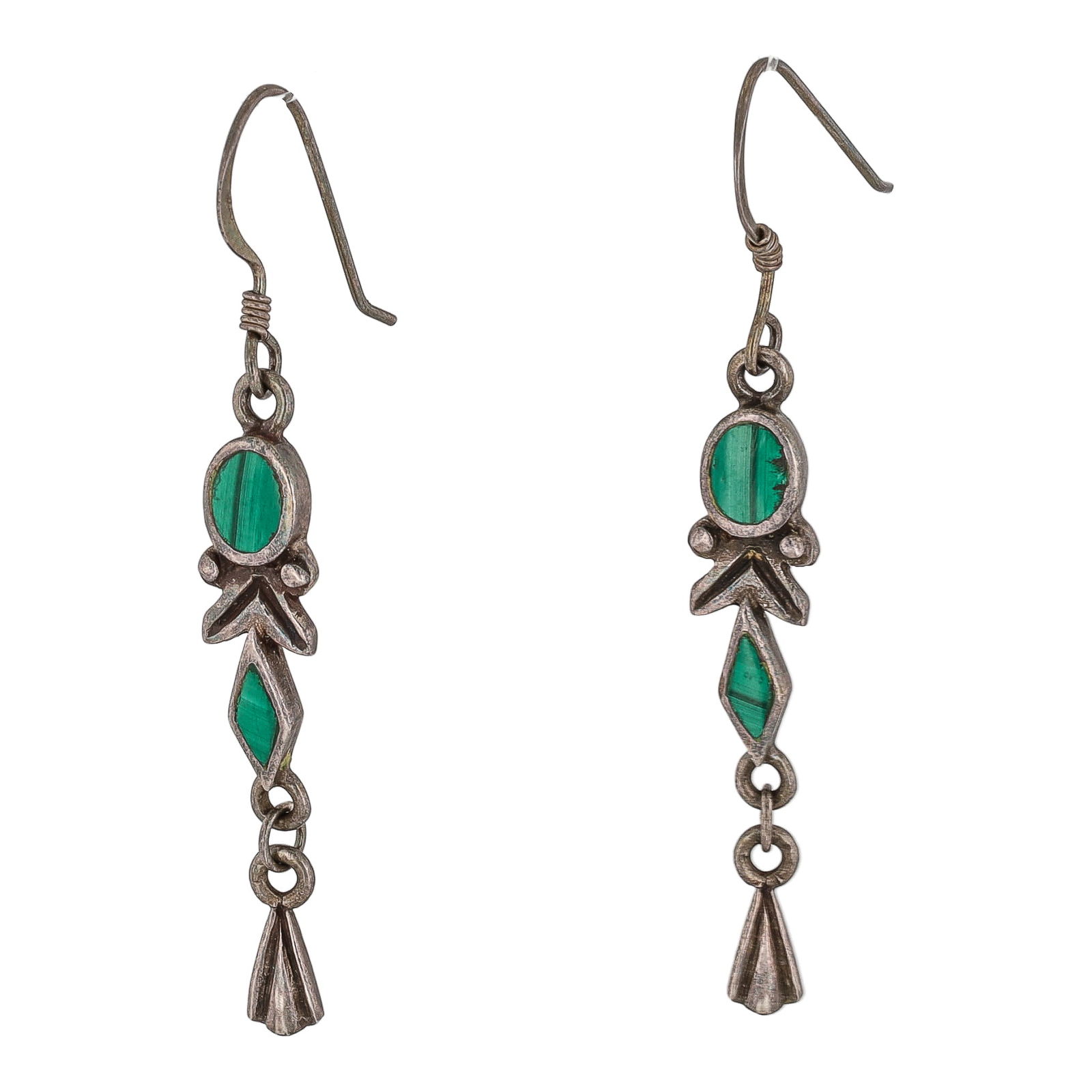 Vintage Southwestern Malachite Sterling Earrings (1 of 4)