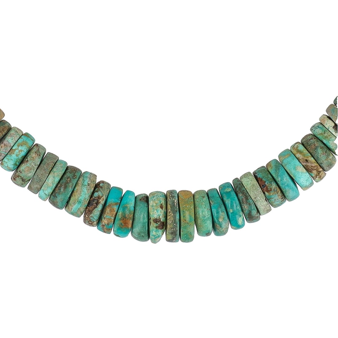 Jay King Mine Finds Turquoise Graduated Disk Sterling Necklace: Jay King Mine Finds Turquoise Graduated Disk Sterling Necklace 81g