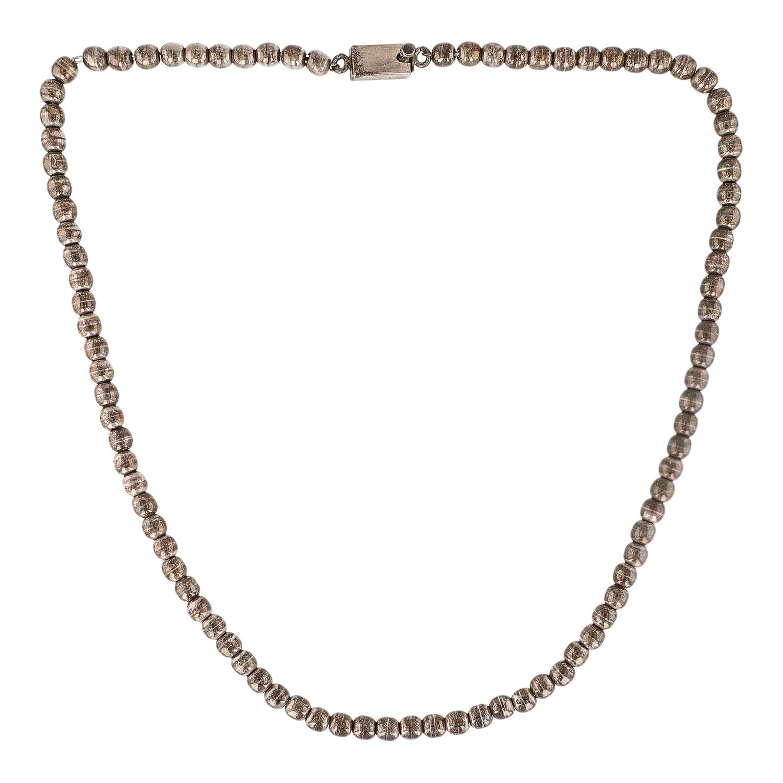 Signed TD-29 Taxco Mexico Sterling Bead Necklace (1 of 6)