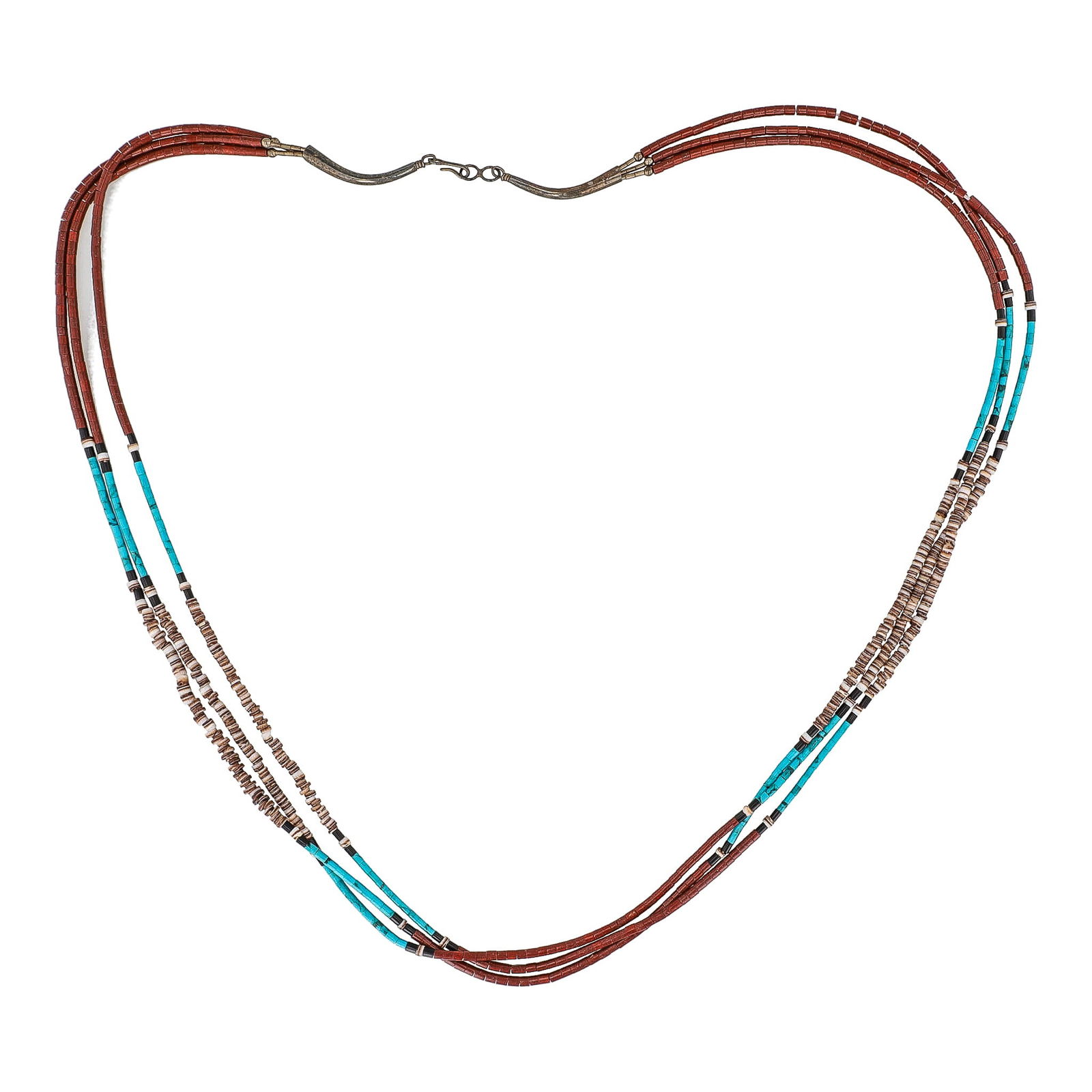 Vintage Zuni Turquoise Onyx Shell Heishi Necklace (1 of 5)