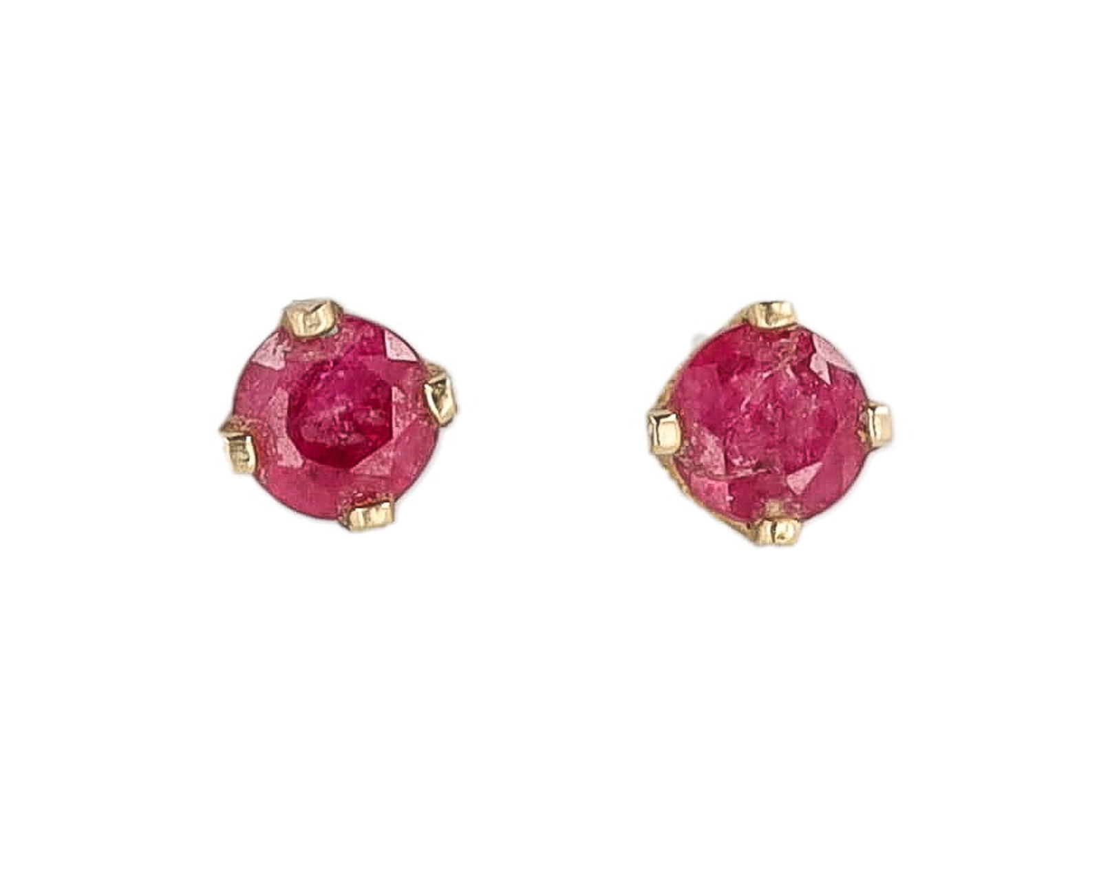 Ruby Gemstone 14K Gold Earrings (1 of 3)