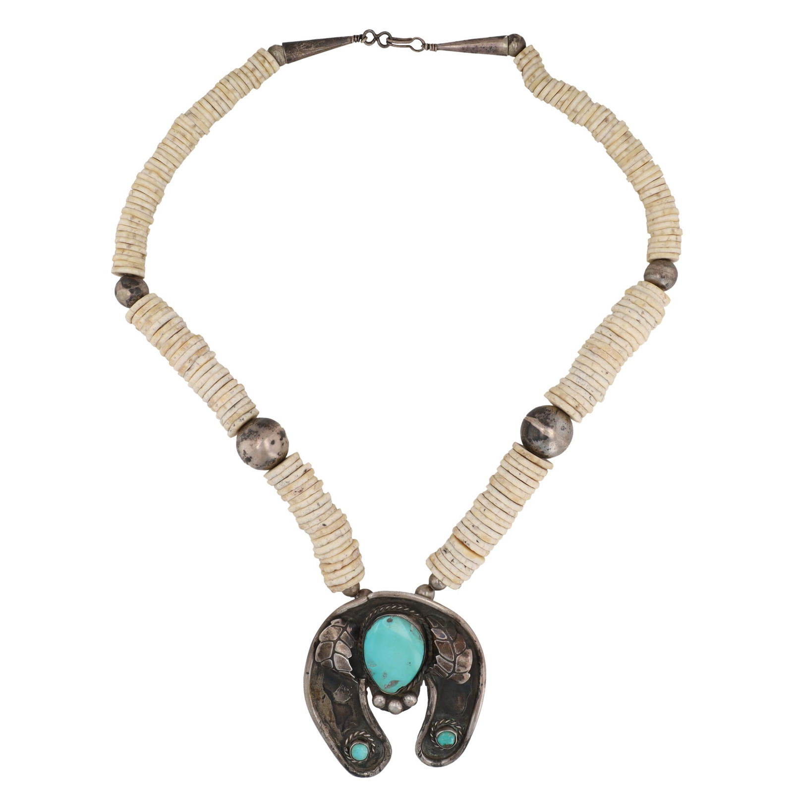 Navajo Heishi Turquoise Sterling Necklace (1 of 6)