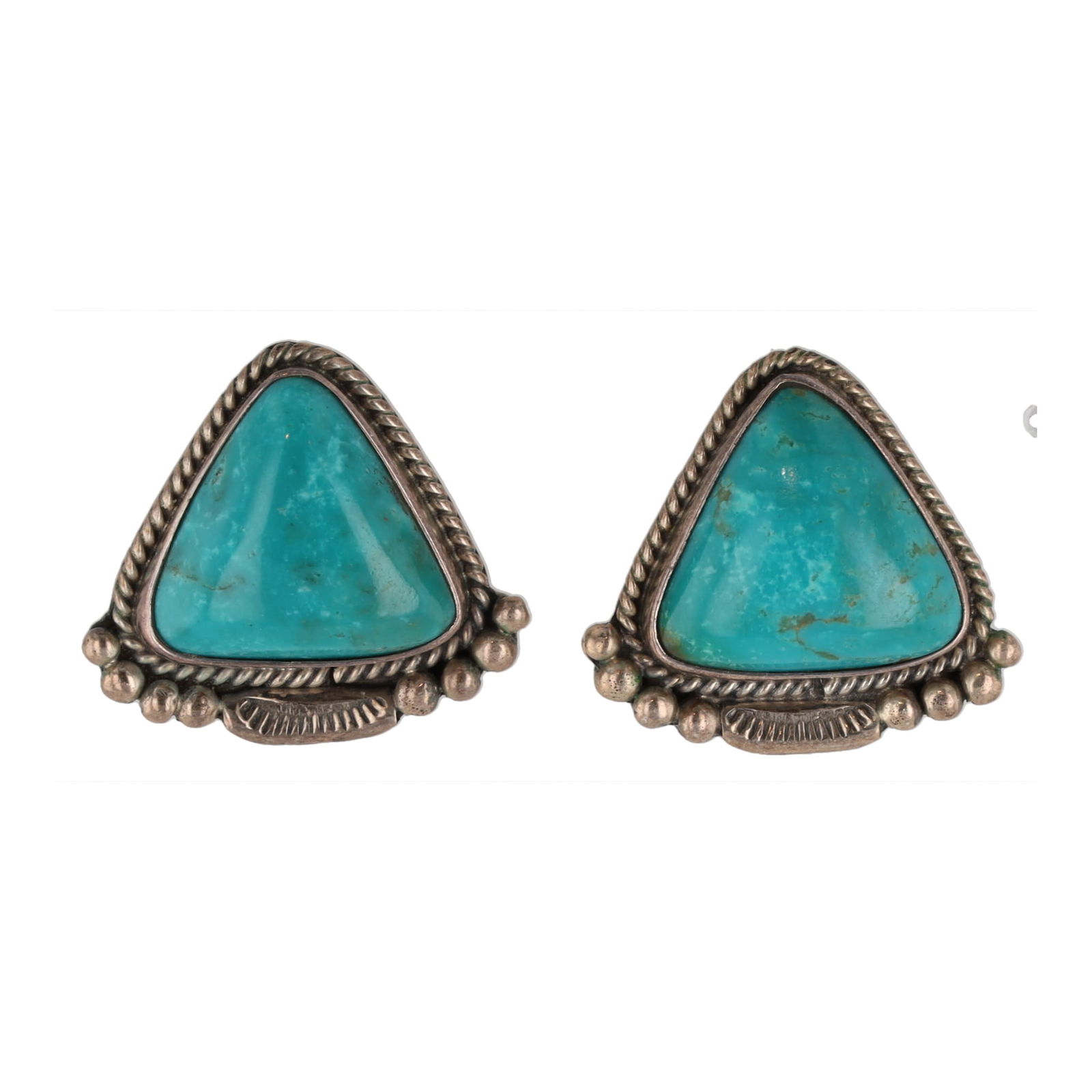 Navajo Turquoise Sterling Earrings (1 of 4)
