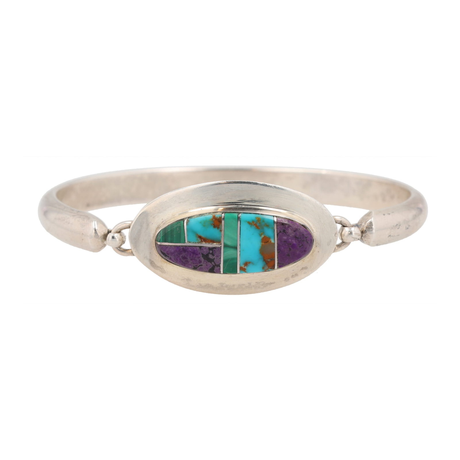 Jefferson Howe Navajo Multi Stone Sterling Inlay Bracelet (1 of 7)