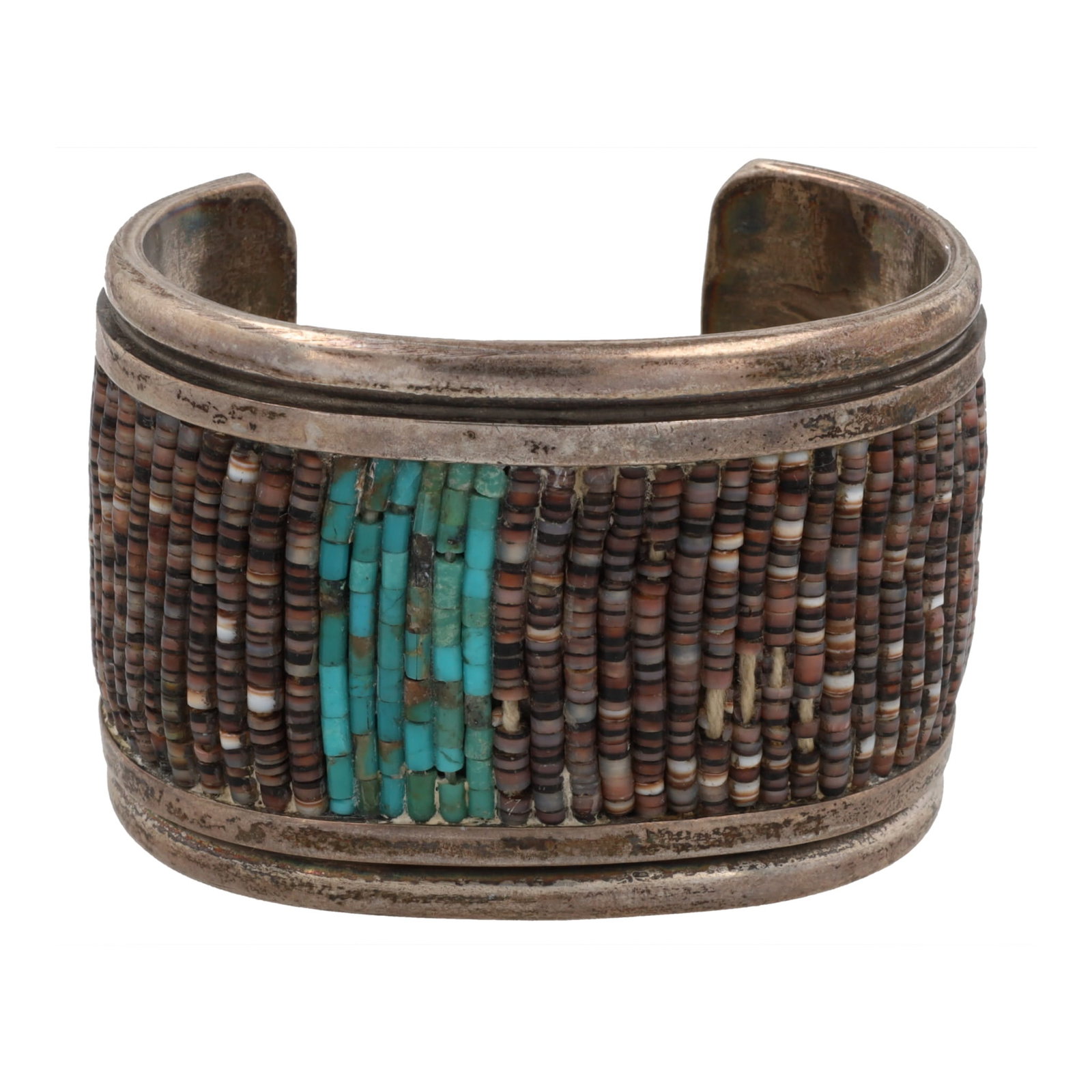 Navajo Micro Beaded Sterling Cuff Bracelet (1 of 6)