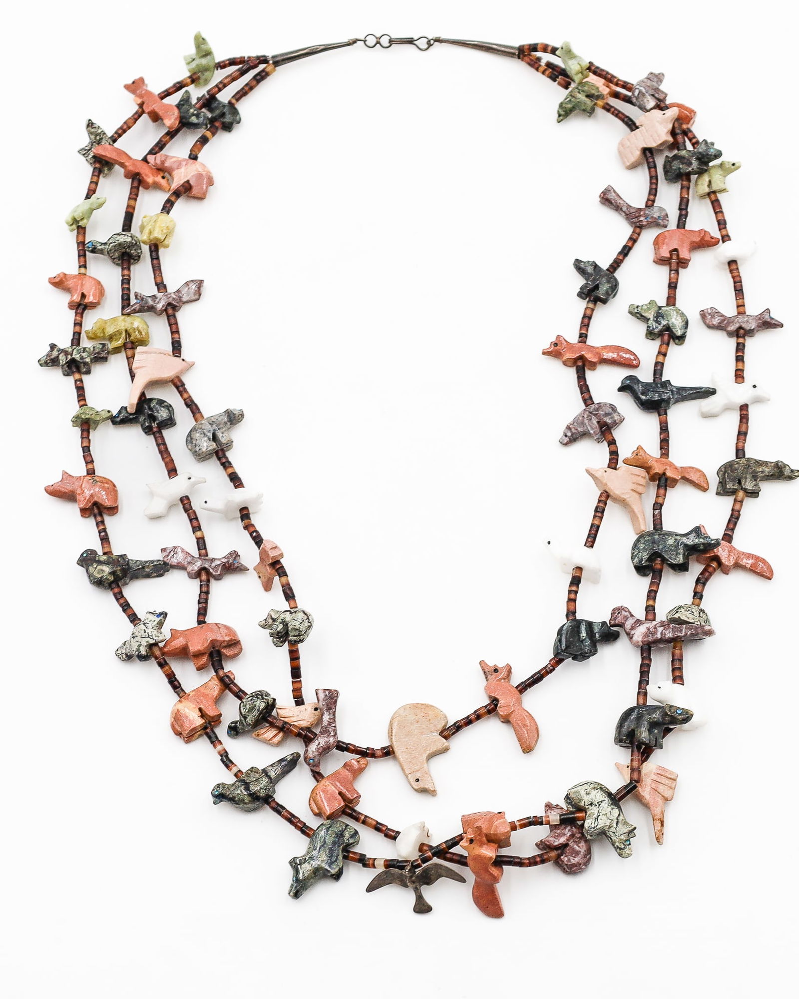 Zuni 3-Strand Fetish Sterling Necklace (1 of 6)