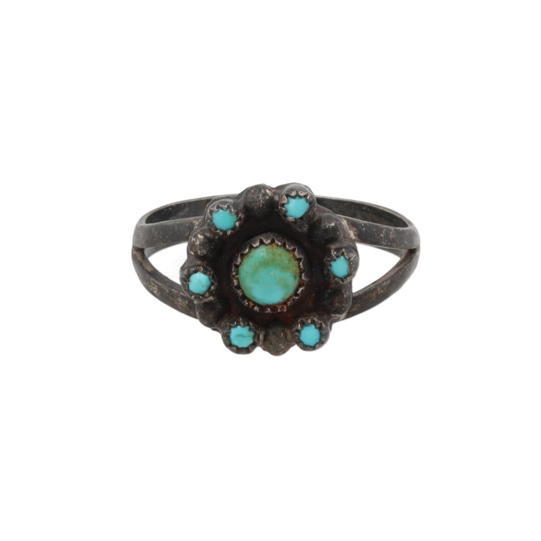 Navajo Snake Eye Turquoise Sterling Ring Sz. 7 (1 of 5)
