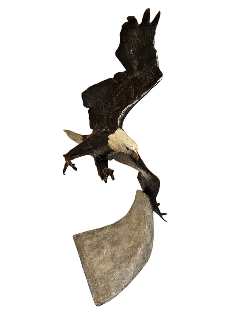 Limited Edition Eli Hopkins 'Above the Clouds' Eagle Bronze Statue (1 of 5)