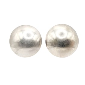 Don Lucas Southwestern Anglo Sterling Hollow Form Dome Earrings 19.2g