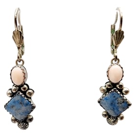 Vintage Carlisle Jewelry Co. Of Albuquerque Sterling Multi Stone Earrings 6.7g