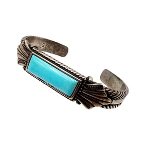 Carolyn Pollack Relios Sterling Turquoise Cuff Bracelet 33.4g