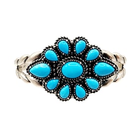 Carolyn Pollack Relios And 'AW' Signed Vintage Sterling Turquoise Cuff Bracelet 25.7g