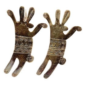 Richard Lindsey Designs Anglo Southwest Stamped Critter Earrings 10.2g