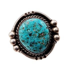 Navajo Sterling Turquoise Ring Sz 6.25 10.3g