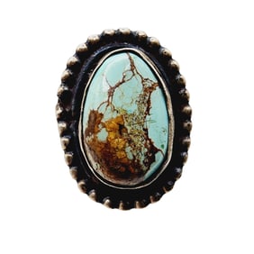 Navajo Sterling Turquoise Ring Sz 6.5 9.7g