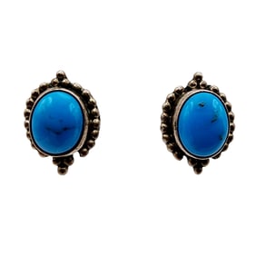 Navajo Sterling Turquoise Earrings 5.3g