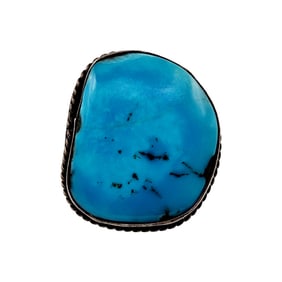 Big Navajo Sterling Turquoise Ring Sz 6.5 7.8g