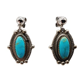 Vintage Pacific Jewelry Co. Sterling Turquoise Earrings 7.1g