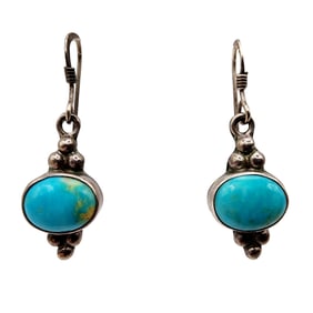Navajo Sterling Turquoise Earrings 3.7g