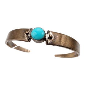 Vintage Navajo Sterling Turquoise Cuff Bracelet 15.9g