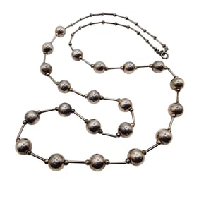 Vintage Peter Van Horne Sterling Liquid Silver Bead Necklace 25g