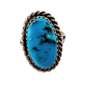 Navajo Sterling Turquoise Ring Sz 5.5 3.7g
