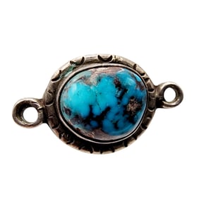 Navajo Sterling Turquoise Cab Slider Pendant 3.3g