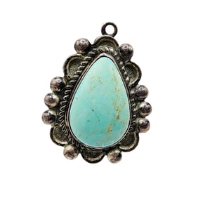 Vintage Bell Trading Post Sterling Turquoise Pendant 4.1g