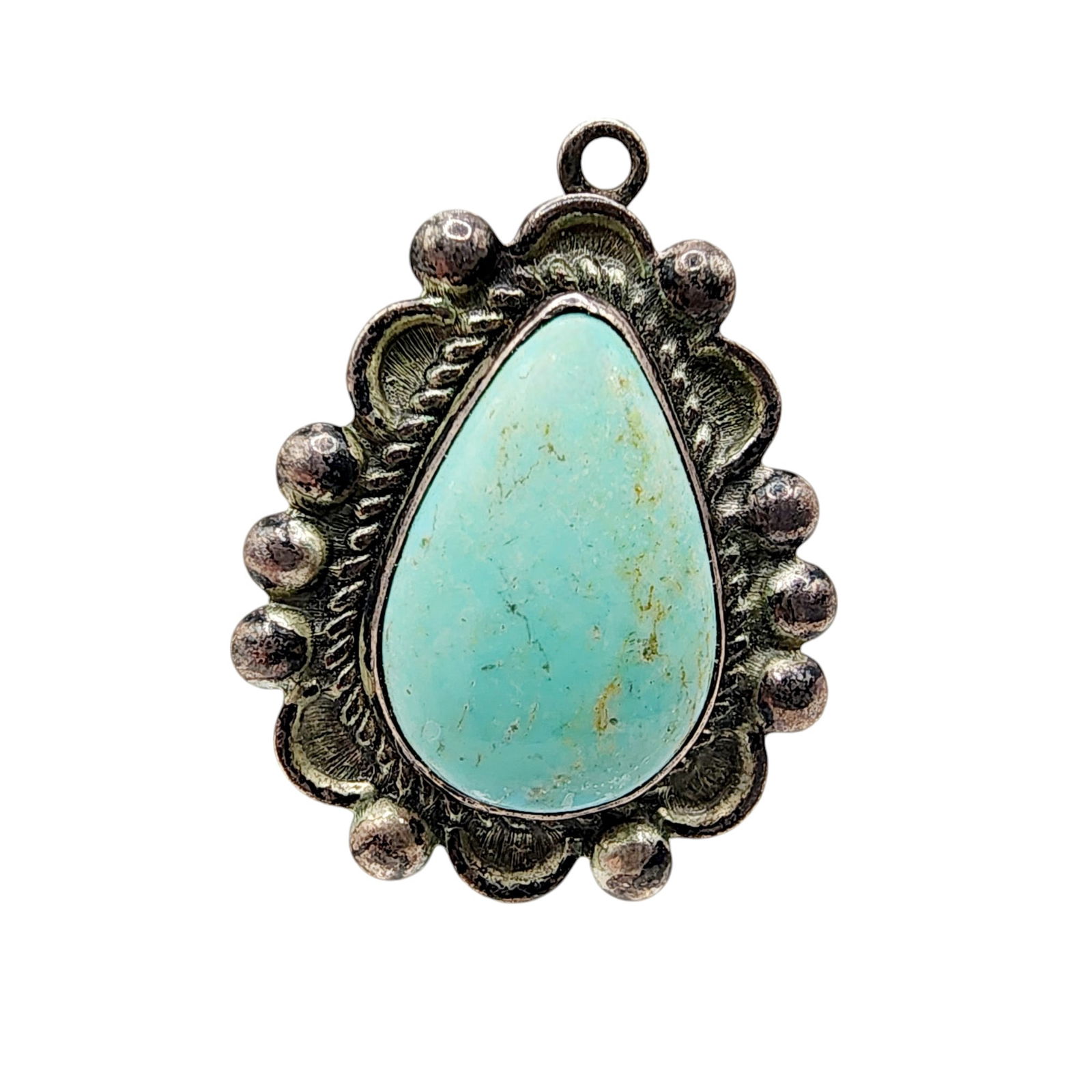 Vintage Bell Trading Post Sterling Turquoise Pendant 4.1g (1 of 3)