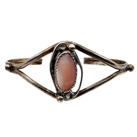 Navajo Sterling Mother Of Pearl Cuff Bracelet 7.7g