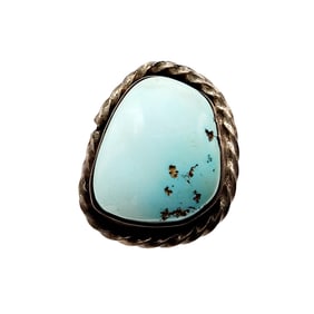 Vintage Navajo Sterling Turquoise Ring Sz 7.5 7.1g