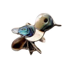 Vintage Zuni Sterling Inlay Bird Ring Sz 6.5 5.2g