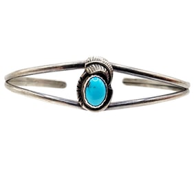 Navajo Sterling Turquoise Cuff Bracelet 5.3g