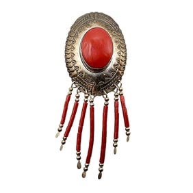 Vintage Navajo Sterling Tassel Button Cover 9.6g