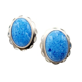 Navajo Sterling Denim Lapis Earrings 7.6g