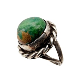 Navajo Sterling Green Turquoise Ring Sz 5.5 5.5g