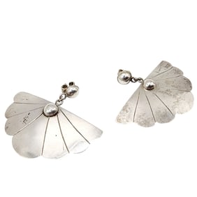 Southwestern Navajo Style Sterling Fan Earrings 12.2g