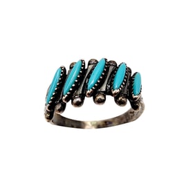 Bell Trading Post Turquoise Needle Point Ring Sz 6 3.2g