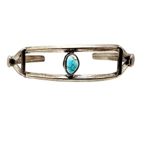 Vintage Navajo Sterling Turquoise Cuff Bracelet 12.6g