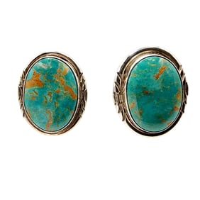 Navajo Turquoise Sterling Earrings 7.6g