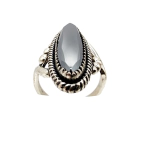 Vintage Wheeler Manufacturing Sterling Hematite Ring Sz 7 7g