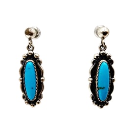 Wheeler Manufacturing Sterling Turquoise Earrings 4.7g