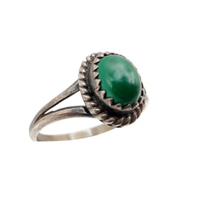 Navajo Sterling Malachite Ring Sz 6 1.7g