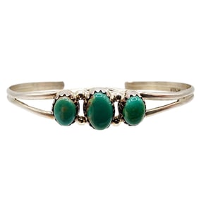 Vintage Navajo Sterling Turquoise Cuff Bracelet 6.5g