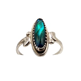 Wheeler Manufacturing Sterling Abalone Ring Sz 4.5 1.5g
