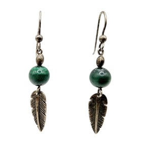 Derrick Cadman? Navajo Sterling Malachite Earrings 4.9g